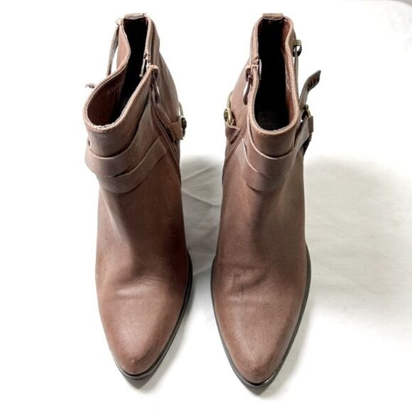 Very Volatile Brown Leather Booties - Picture 2 of 6